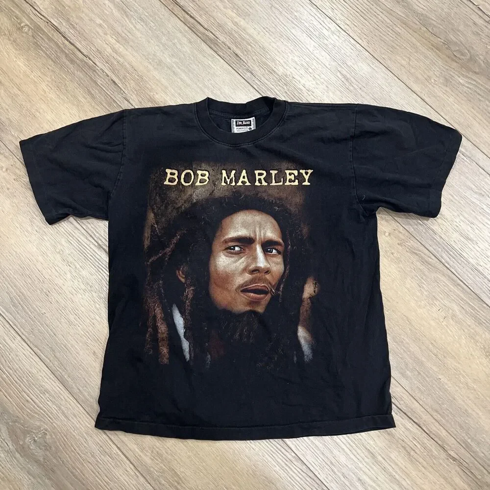 Vintage Bob Marley Single Stitch Large T-Shirt Wailers Reggae Band The Roxx Tag - Picture 1 of 5
